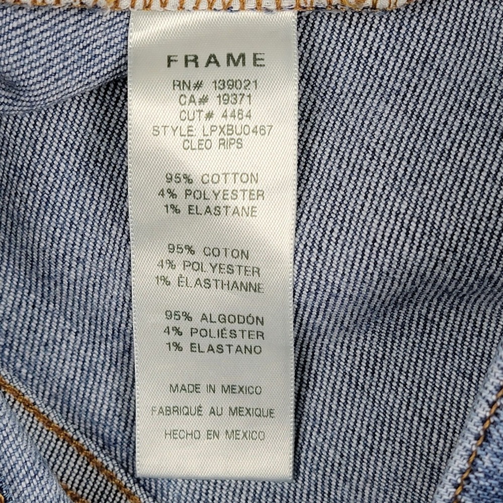 FRAME Jeans Le Pixie Beau Size 25 Distressed Knee Blue - Picture 5 of 8